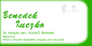 benedek kuczko business card